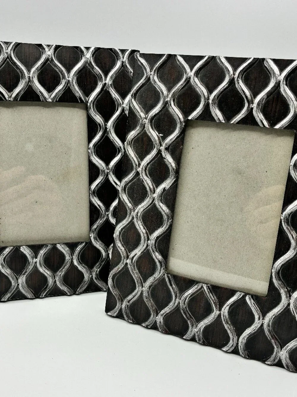 New View Faux Wood Metal Picture Frames Set of 2 8x10 (4x6) Fret Design